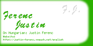 ferenc justin business card